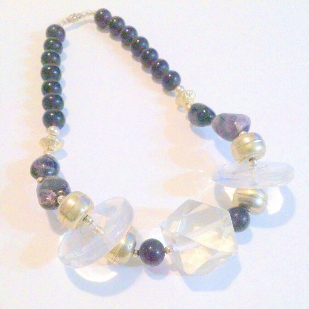 Vintage New Old Stock Amethyst Statement Necklace